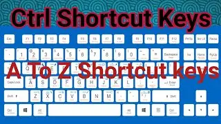 keyboard shortcut || A To Z ctrl shortcut keys