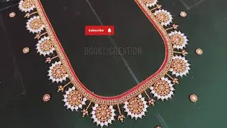 Aari work white pearl design New trending design