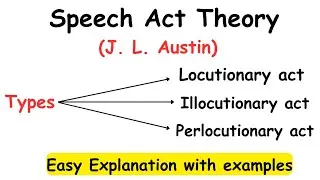Speech Act Theory |Speech Acts|Types of Speech Act Theory #linguistics