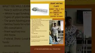 Upcoming Grant Writing Class
