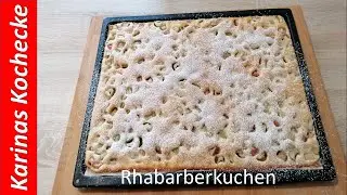 Rhubarb cake from the tray / quick cake