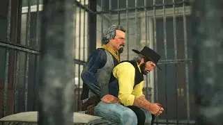 Arthur shares a cell with Lindsey Wofford during the jail cutscene | Red Dead Redemption 2