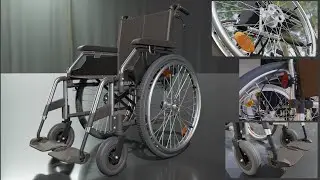 Wheelchair High-Poly Version with Procedural Materials (Blender-3D Eevee)