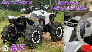 NEW TIRE SETUP | BKT | CAN AM RENEGADE | WARRIOR POWDER COATING | BEADLOCKS