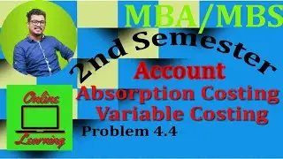 Absorption & Variable Costing|| Problem 4.4|| Account || MBA / MBS / BBA/ BBS
