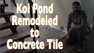 Koi Pond Remodeled to Concrete Tile - Matching Existing Floor Height with Concrete and then Tile