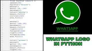 WHATSAPP LOGO IN PYTHON  | HOW TO CREATE  WHATSAPP LOGO IN TURTLE IN PYTHON | 