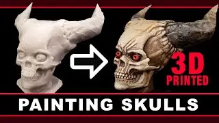 First Attempts at Model Painting with 3D Printed Skulls