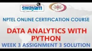 NPTEL » Data Analytics with Python | Quiz: Week3 - Assignment 3 Solution (2022)