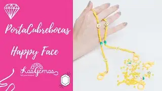 KIT para PortaCubrebocas Happy Face Amarillo- Las Gemas Bisutería.