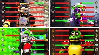 FNaF: Top 5 Custom Security Breach vs Fight Animations WITH Healthbars