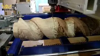 Производство резного столба из дерева для лестницы на станке с ЧПУ