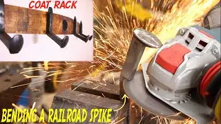Coat Rack made with RailRoad Spikes (How to bend a Spike without heat)