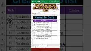 Create To-Do list in Excel #exceltips