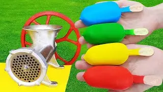 EXPERIMENT COLORFUL ICE CREAM vs MEAT GRINDER COOL EFFECT