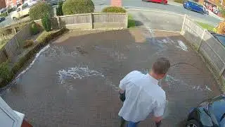 Sodium Hypochlorite (15%) on block paving (time-lapse)