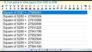 Square from 5281 to 5290