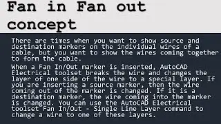 Fan in Fan out concept: AutoCAD Electrical