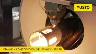 Лазерная резка стальной трубы на лазерном станке. Труборез.