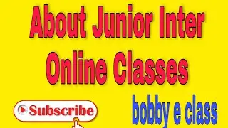 About Junior Inter online classes