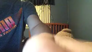 I almost broke the bed again by wrestling!!