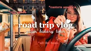 Road Trip Vlog | asian bakery tour in eastern america, cafes, chill vlog