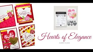 Stampin' UP! Hearts of Elegance Valentine's Day Card Class featuring Marbled Elegance Specialty DSP