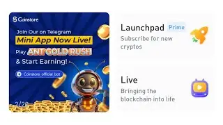 COINSTORE OFFICIAL MINI GAME APP ( ANT GOLD RUSH ) ON TELEGRAM