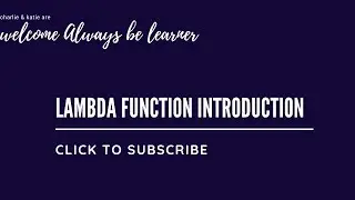 Lambda Function 1 Introduction