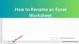 How to Rename an Excel Worksheet?