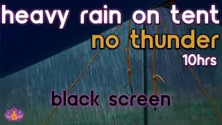 [Black Screen] Heavy Rain on Tent | Rain Ambience No Thunder | Rain Sounds for Sleeping
