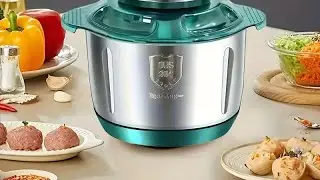 5L Large Capacity Stainless Steel Food Processor - 5-Speed, 6-Blade Sharp Knife for Effortless Meat