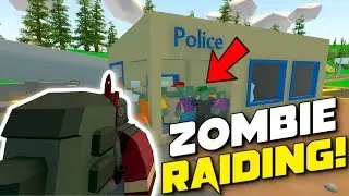 ZOMBIE BASE RAIDING A MODDED TOWN! (Modded Unturned 