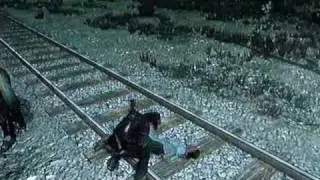 Red Dead Redemption hogtied woman run over by train