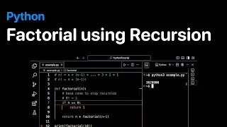 Factorial Program using Recursion in Python Language | ProgramGuru.org