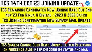 TCS 2nd Nov New Joining Date |TCS Pending Joining Date | TCS Joining Survey Mail |TCS Joining Letter