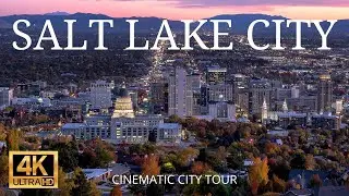 SALT LAKE CITY , USA 4K Cinematic City Tour | Flying Over Salt Lake City , Utah