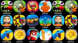 Zombie Tsunami, PvZ 2, Tom Hero, Tall Man Run, Squid Game, Monsters io, Race Master, Zombie Raft ...