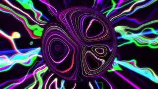 VJ Loop Background of Pulsing Colorful Psychedelic Circle with Neon Light Rays