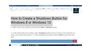 How to Create a Shutdown Button for Windows 8 or Windows 10