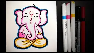 Little and cute Ganpati drawing easy || Ganesha drawing step by step