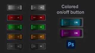 Photoshop'ta Hazırlanmış Aç Kapa Renkli Buton Tasarımları - Colored on/off button
