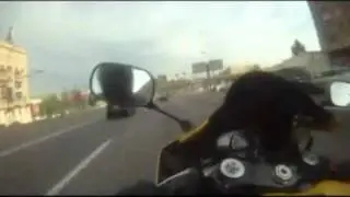 Crazy Motorcycle Rider on Moscow