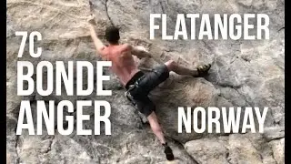 Climbing Bondeanger 7c in Flatanger Norway