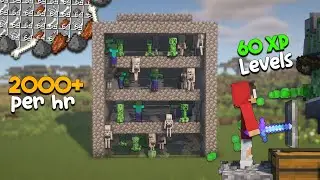 SIMPLE Mob + XP Farm | 1800+ Items & 60 XP Levels Per Hour! | Minecraft Tutorial