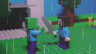 лего майнкрафт - один день из жизни зомби анимация 20 fps