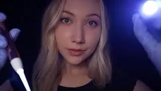 ASMR Cranial Nerve Exam in the DARK (lots of bright light triggers)⚡️