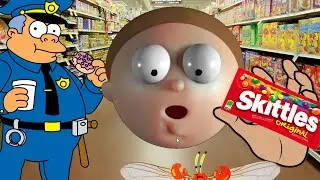 Stretchy Morty drops his Skittles but Bees