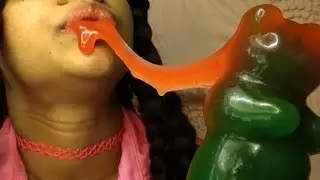 ASMR Chewy Big Gummy Bear Sounds 