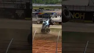 MONSTER TRUCK SHARKNADO 🦈🌪️🤯 #monsterjam #megalodon #shark #stunt #crash #monstertruck #shorts